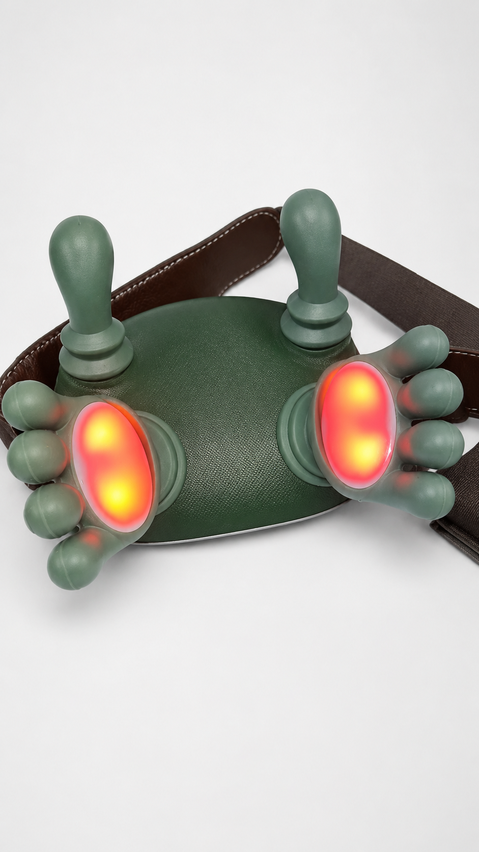 Reckx Neck and Shoulder Massager with heated massage nodes glowing