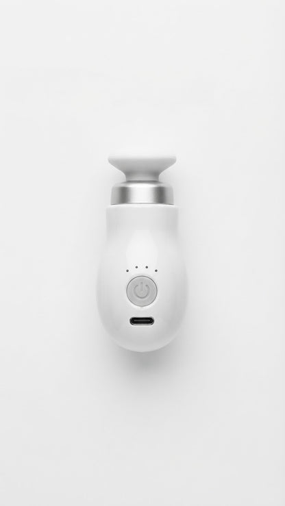 Reckx Pocket Massage Gun, USB-C charging port and power button